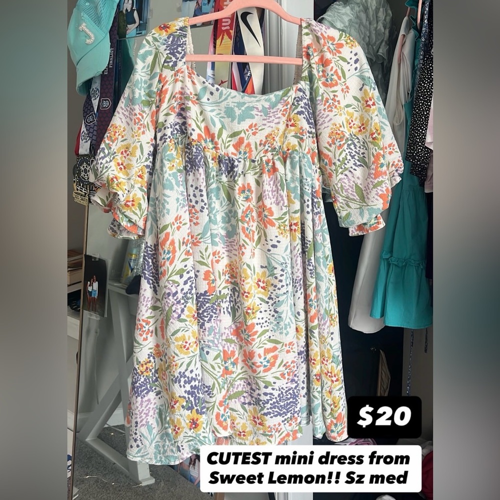 Sweet Lemon Mini Floral Dress (MEDIUM)